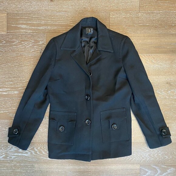 INC Wool-Blend Coat | Black | L. - Picture 1 of 6